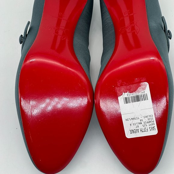 Christian Louboutin PUMPPIE WALLIS 85 Satin Mary Jane Heels Pumps Shoes - Picture 12 of 16